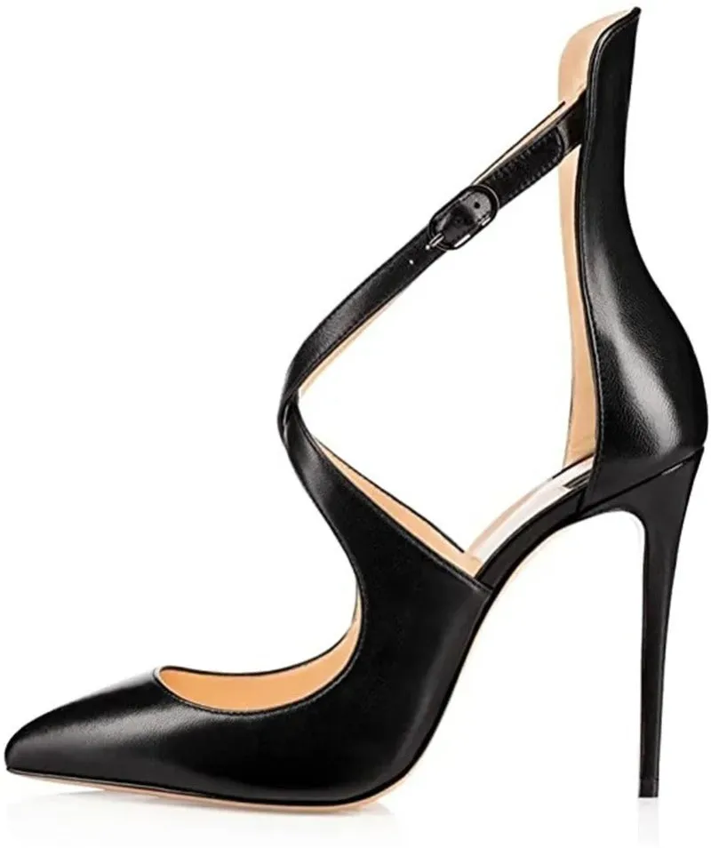 Cross Strap Stiletto High Heels