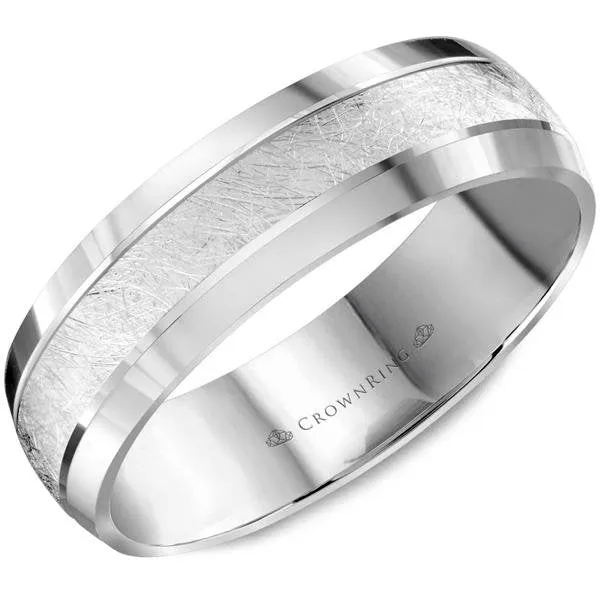CrownRing Diamond Brushed Center Wedding Band