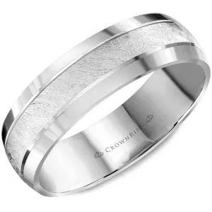CrownRing Diamond Brushed Center Wedding Band