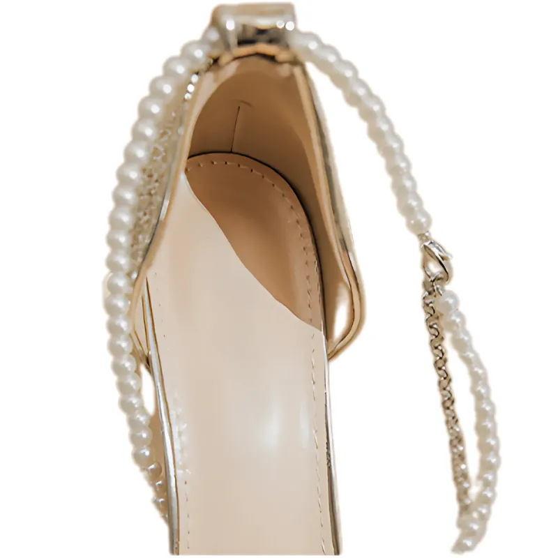 Crystal-Strapped Pointed-Toe Heels