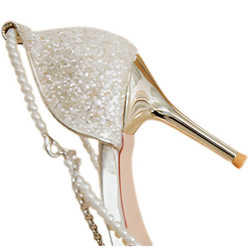 Crystal-Strapped Pointed-Toe Heels