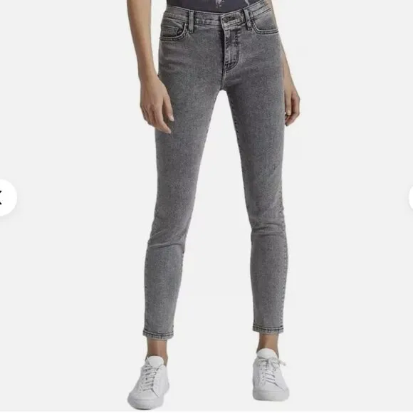 Current/Elliot Women's 29 Stiletto Skinny High Rise Smoke Wash Grey Denim Jeans