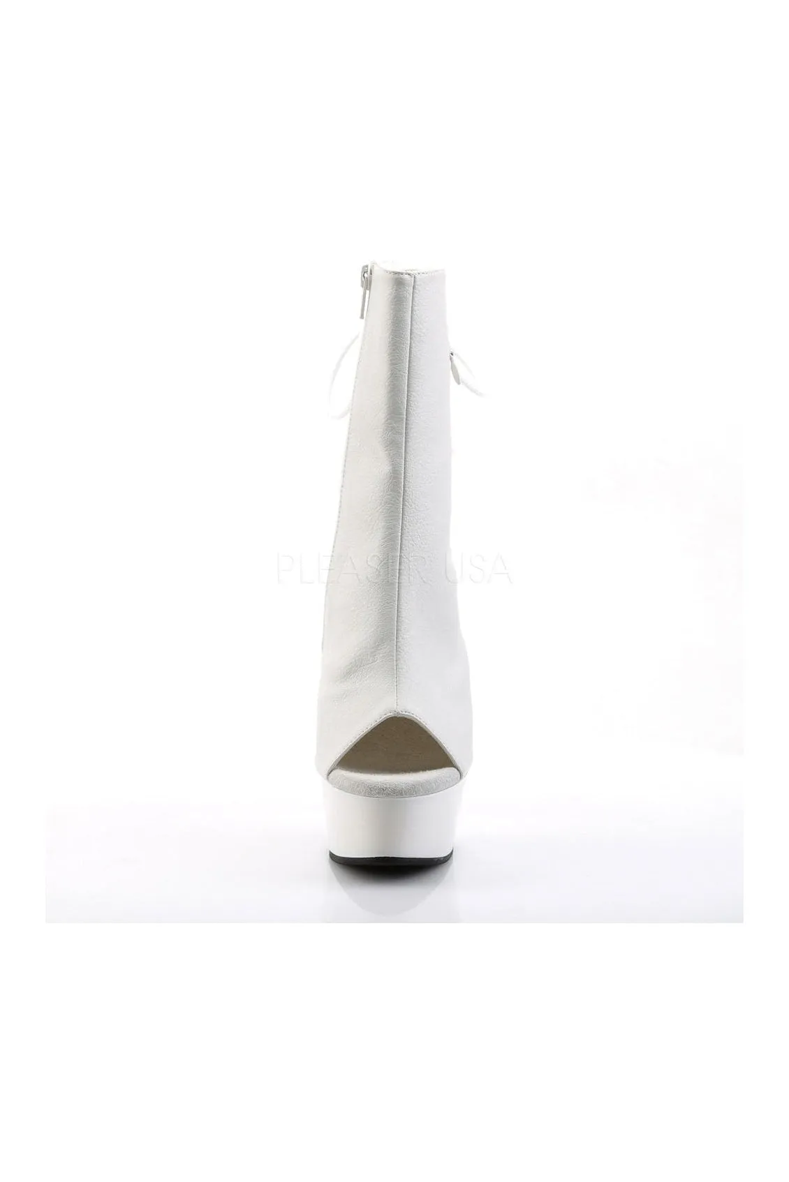 DELIGHT-1018 Platform Boot  | White Faux Leather