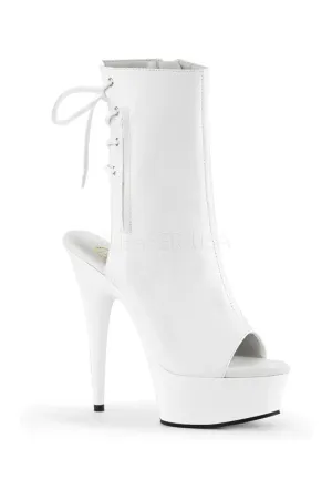 DELIGHT-1018 Platform Boot  | White Faux Leather