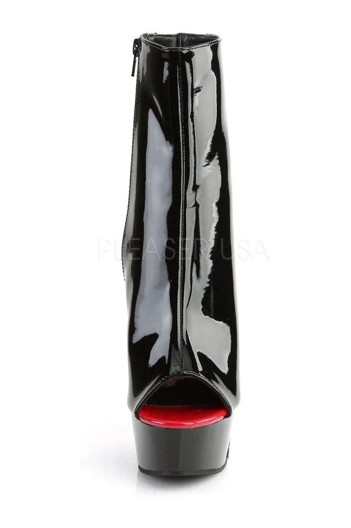 DELIGHT-1025 Platform Boot  | Black Patent