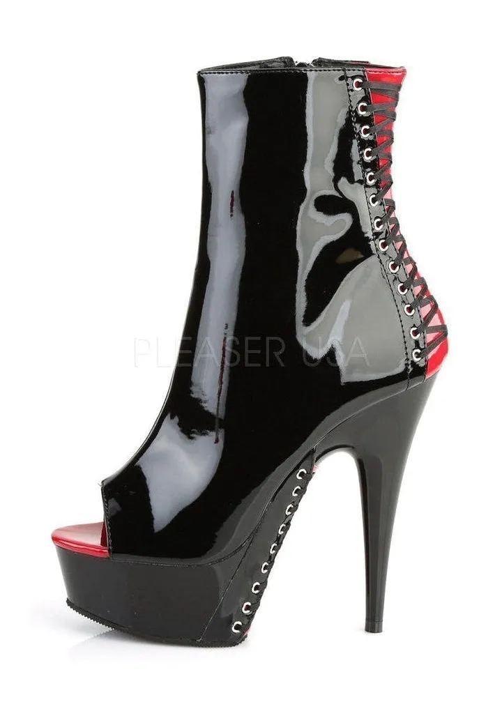 DELIGHT-1025 Platform Boot  | Black Patent