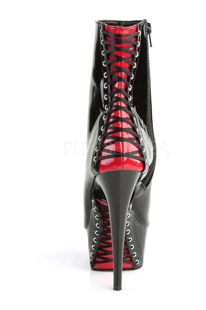 DELIGHT-1025 Platform Boot  | Black Patent