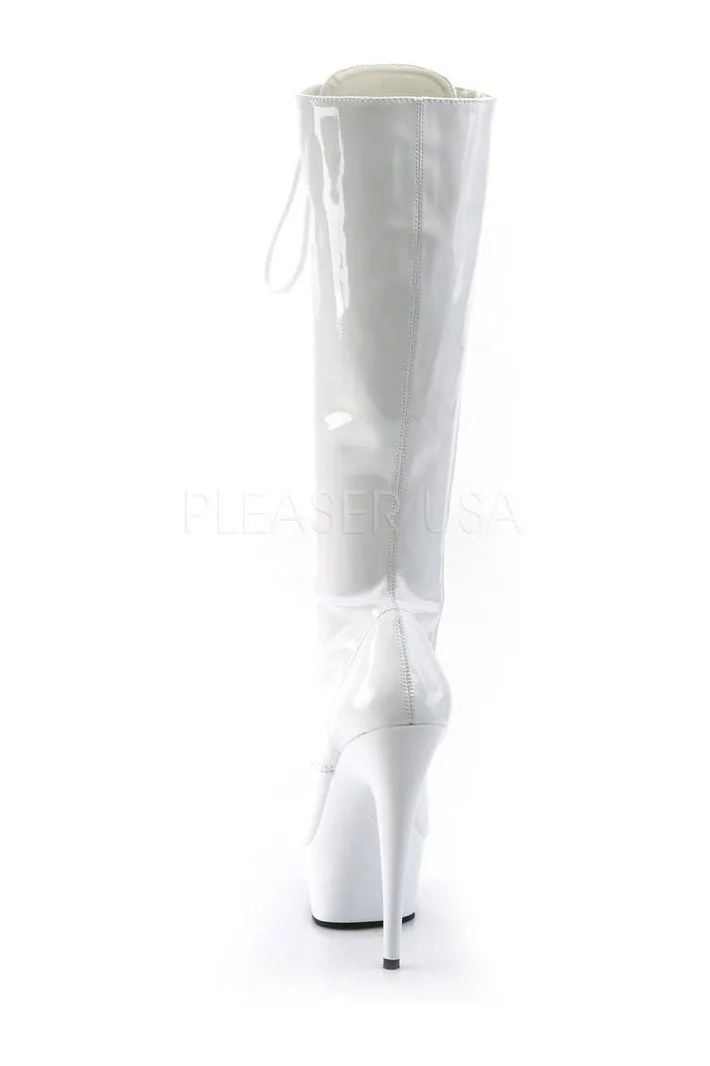 DELIGHT-2023 Platform Boot  | White Patent