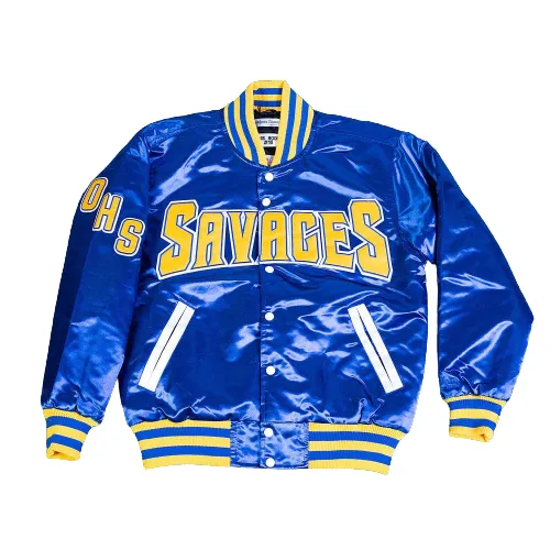 DENNIS RODMAN SAVAGES HIGH SCHOOL SATIN JACKET (BLUE)