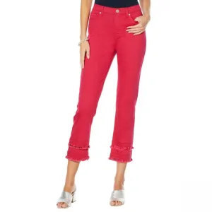 DG2 by Diane Gilman Women's Classic Stretch Double Frayed Crop Jeans