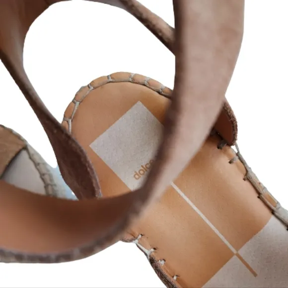 Dolce Vita Shayla Platform Wedge Shoe Size 8.5 Tan Beige Espadrille Caramel