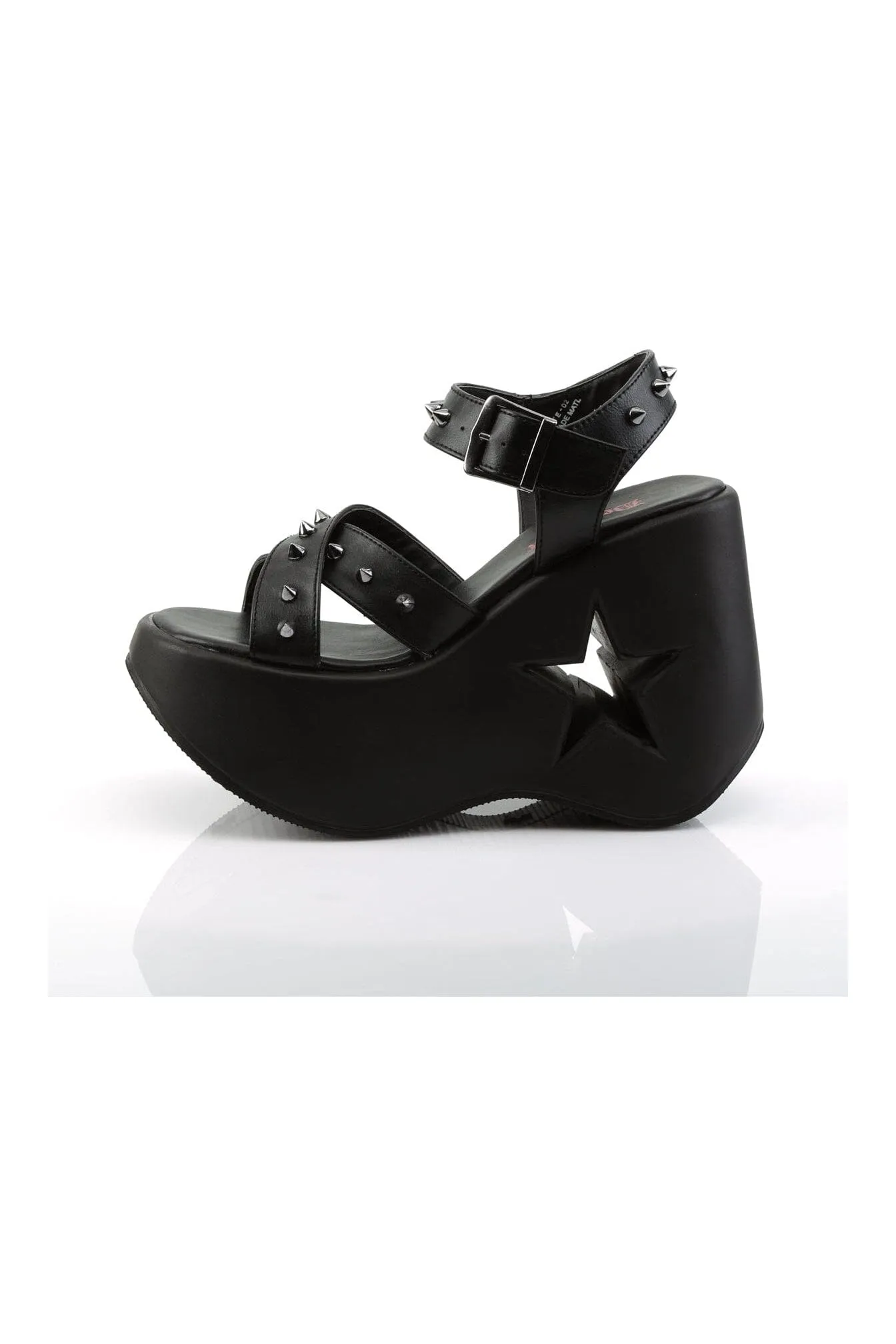 DYNAMITE-02 Black Vegan Leather Sandal