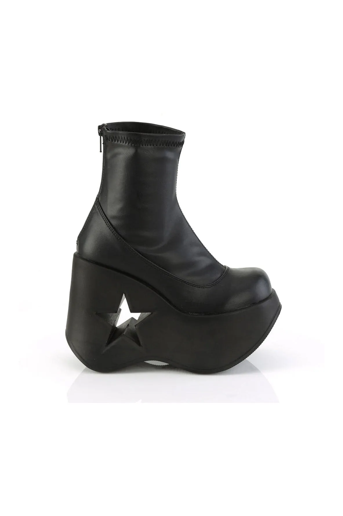 DYNAMITE-100 Black Hologram Patent Ankle Boot