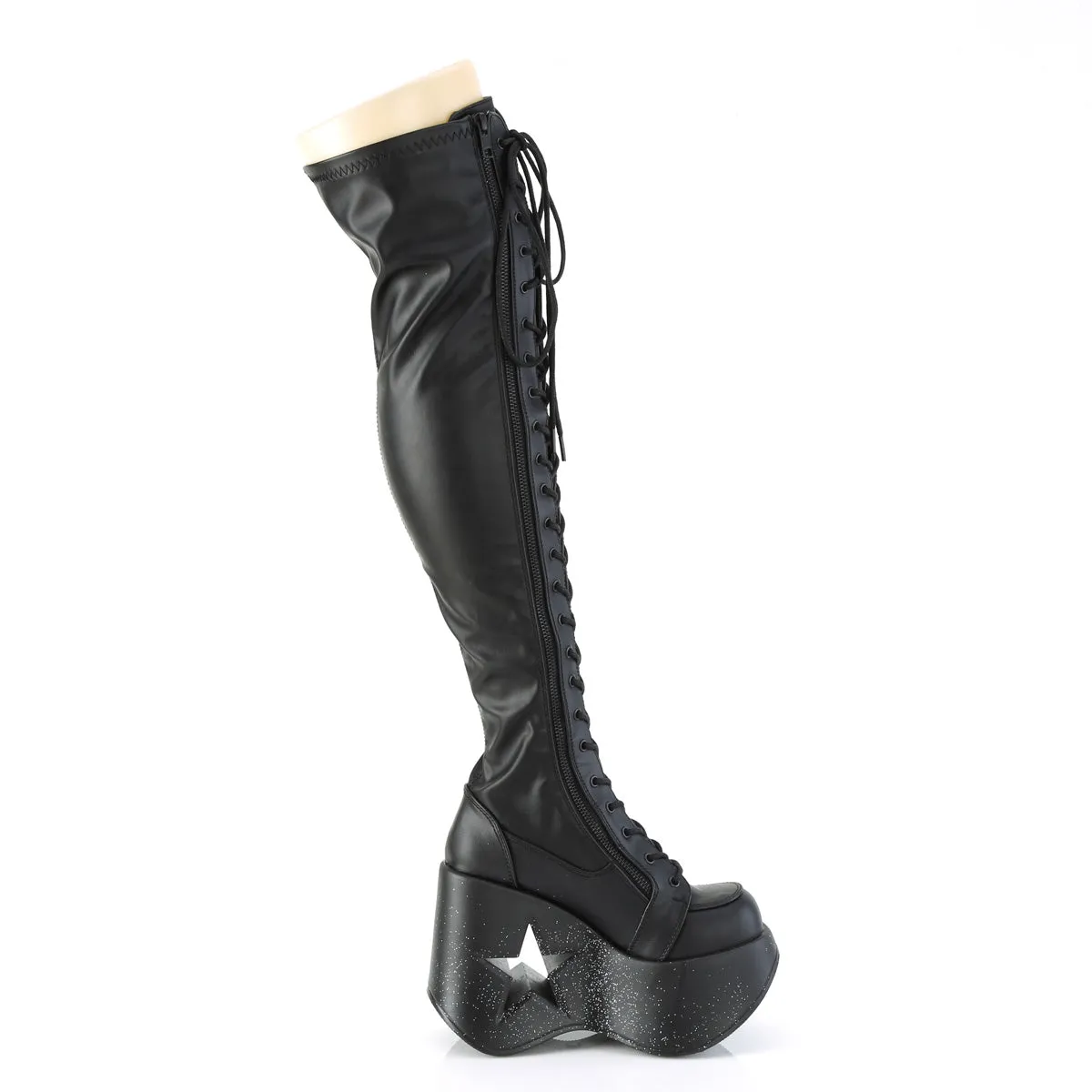 DYNAMITE-300-1  Black Stretch Vegan Leather