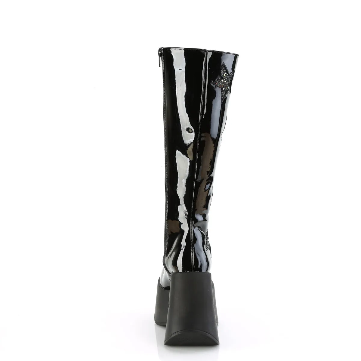DYNAMITE-600  Black Patent-Black Multi Glitter
