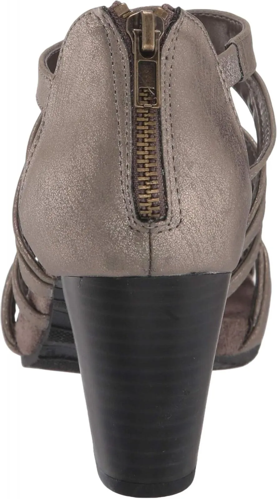 Easy Street Women's Block Heel Amaze Heeled Sandal Pewter Metallic Gray 9.5M