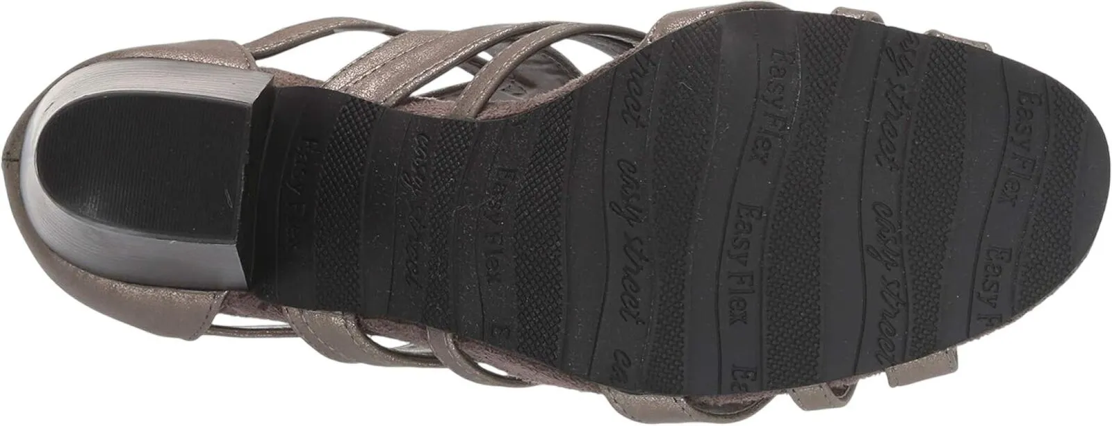 Easy Street Women's Block Heel Amaze Heeled Sandal Pewter Metallic Gray 9.5M
