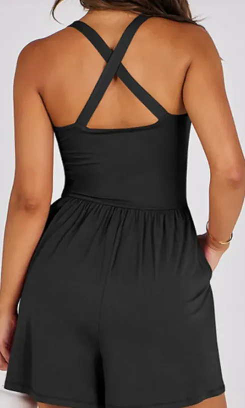 Easy Vibe Cross-Back Pant Romper