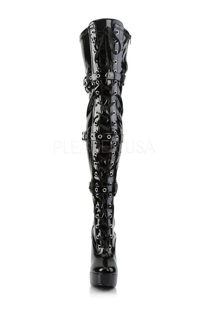 ELECTRA-3028 Platform Boot  | Black Patent