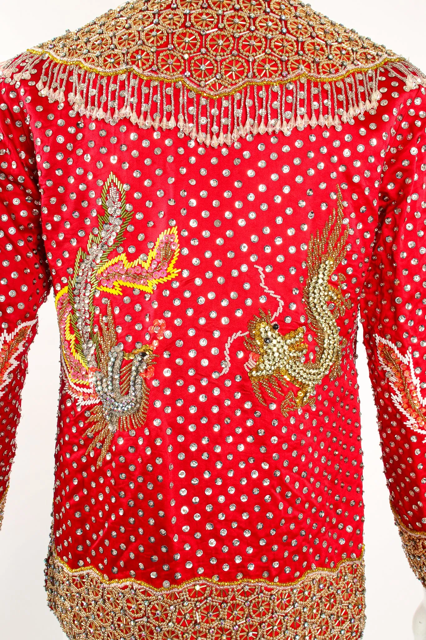 Embellished Chinese Phoenix & Dragon Silk Jacket