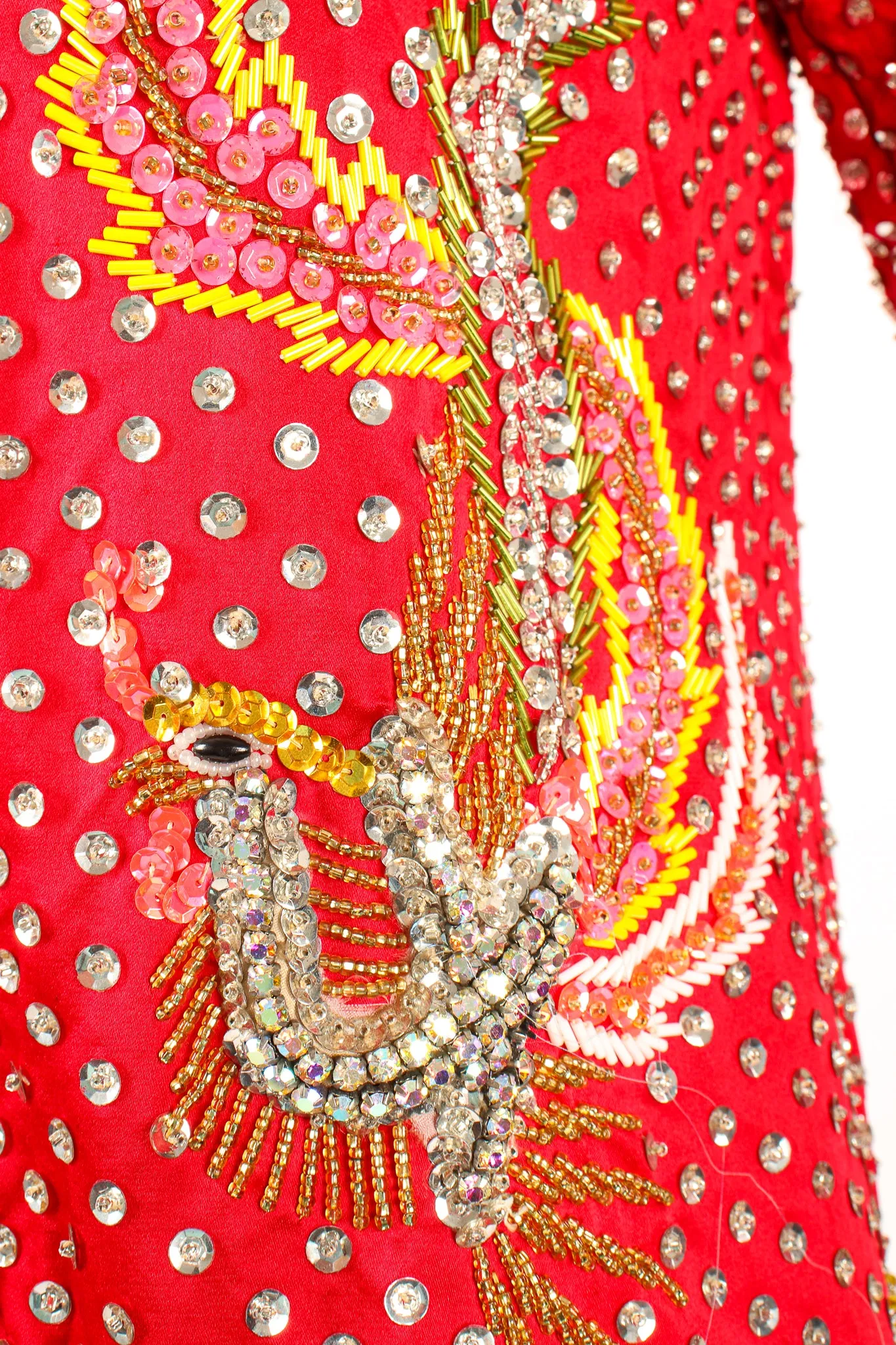 Embellished Chinese Phoenix & Dragon Silk Jacket