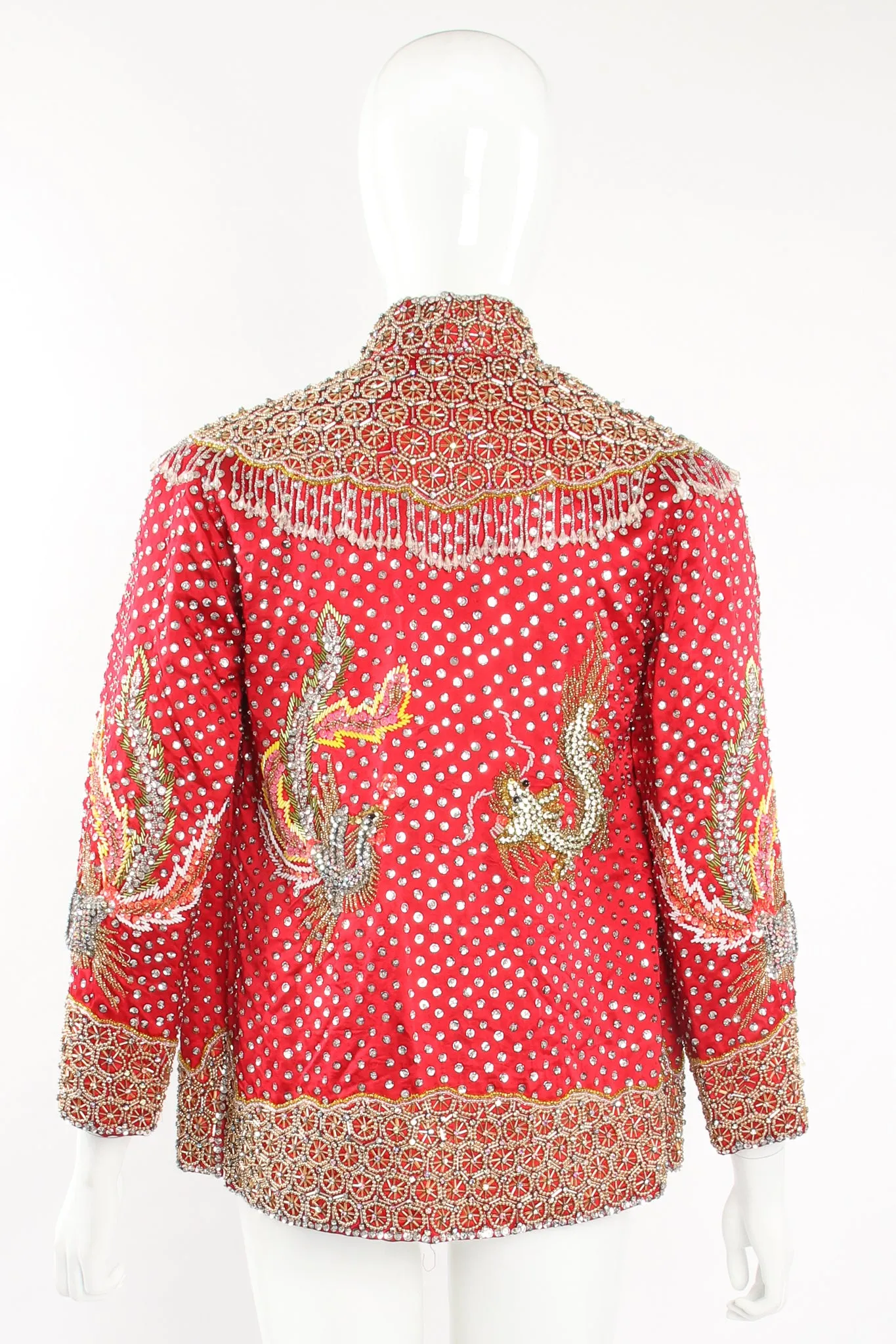 Embellished Chinese Phoenix & Dragon Silk Jacket