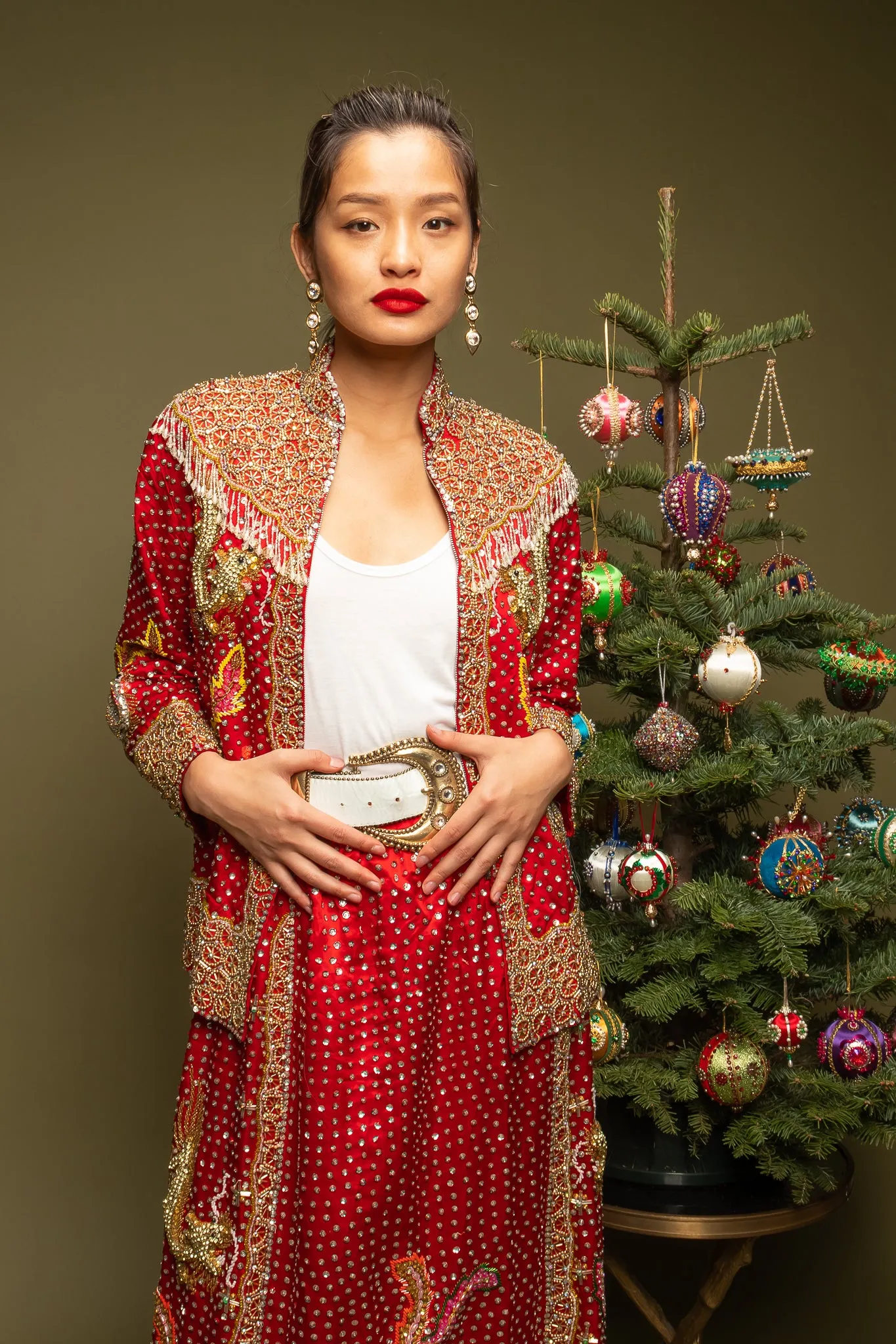 Embellished Chinese Phoenix & Dragon Silk Jacket