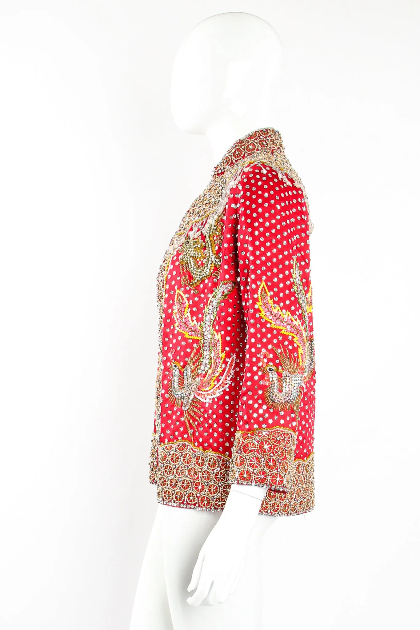 Embellished Chinese Phoenix & Dragon Silk Jacket