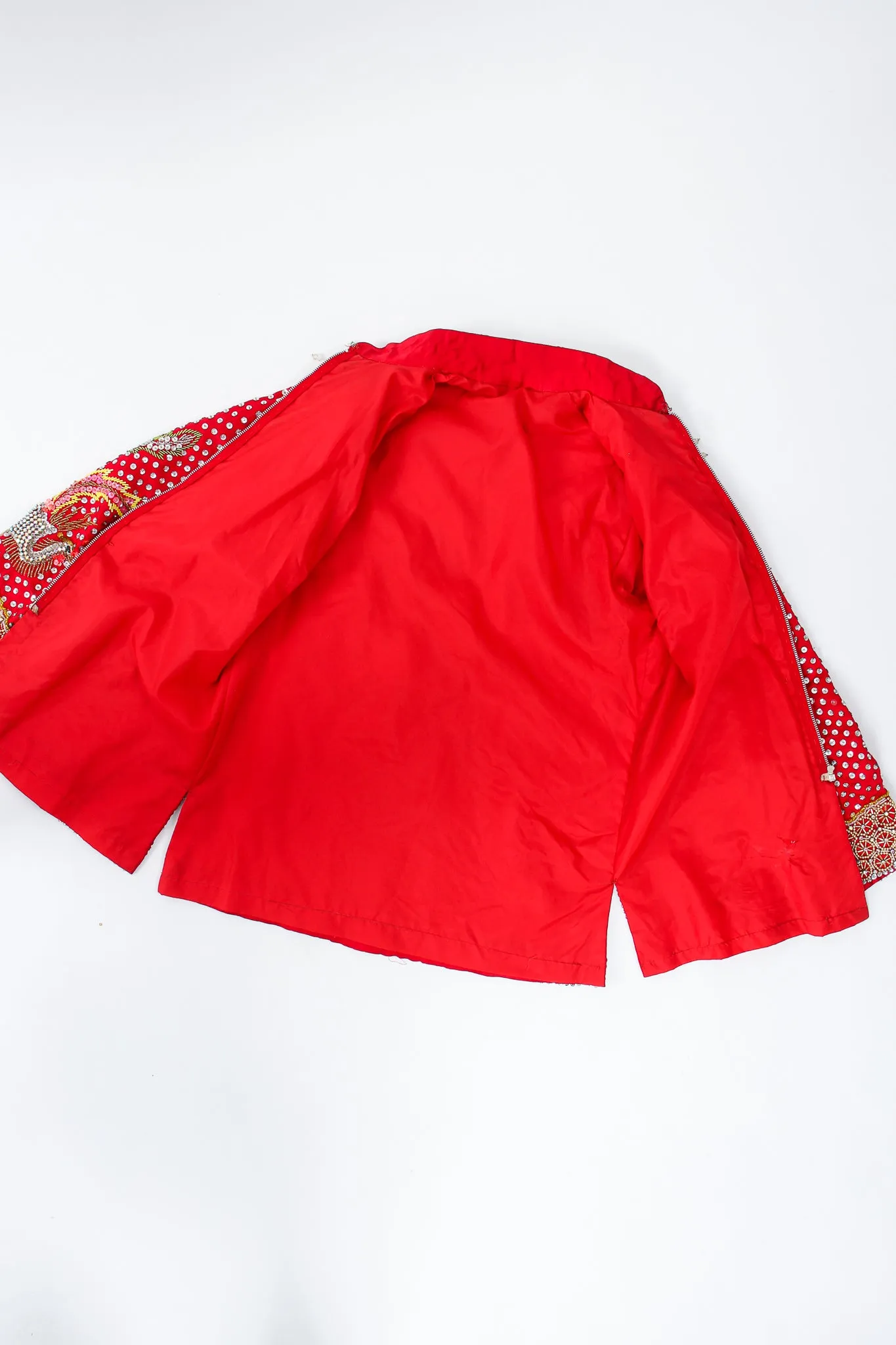 Embellished Chinese Phoenix & Dragon Silk Jacket