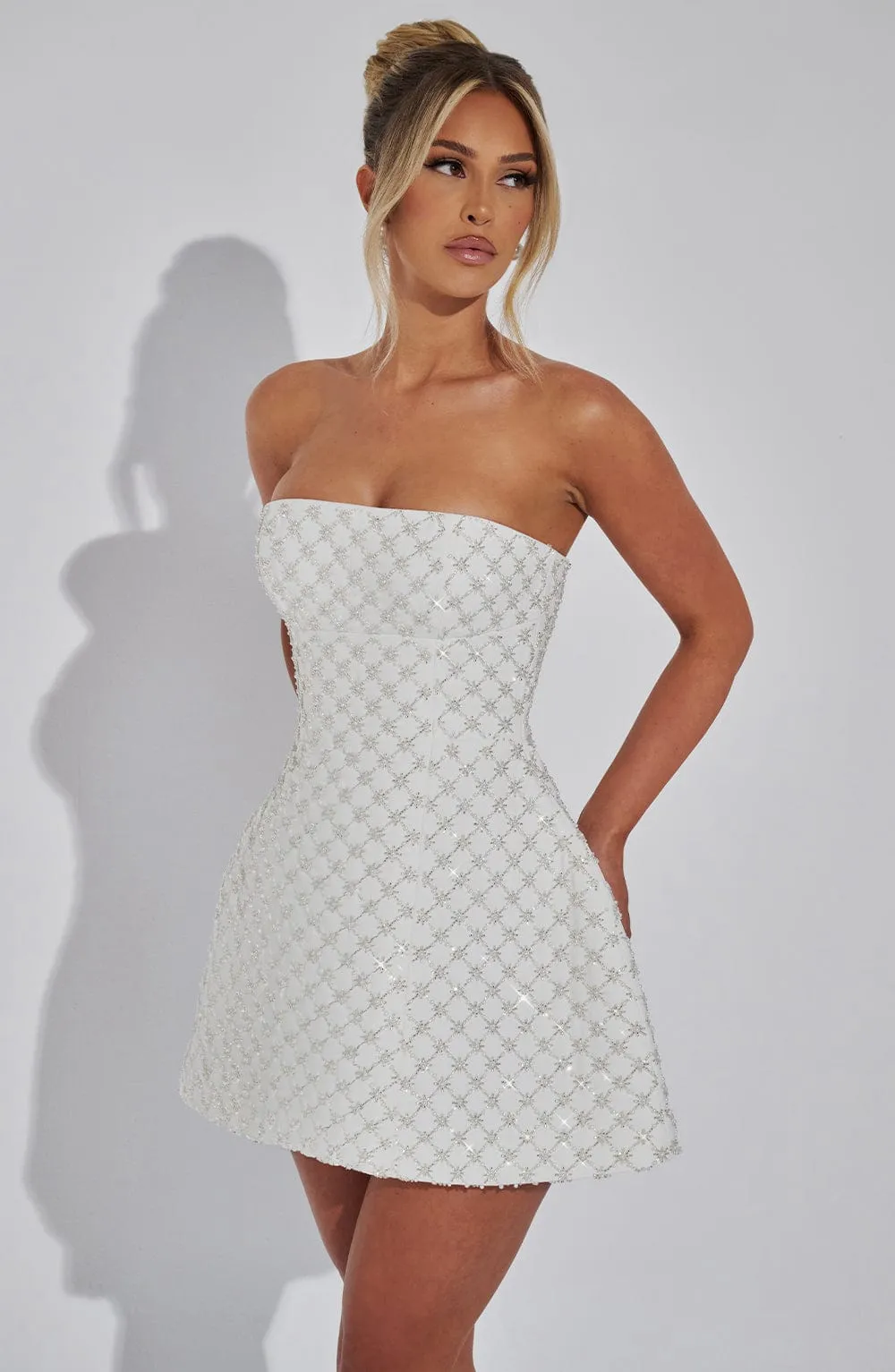 Emilia mini dress-ivory