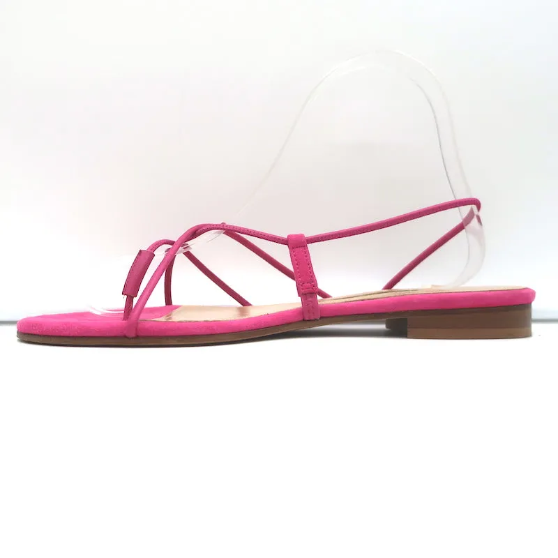 Emme Parsons Flat Slingback Thong Sandals Pink Suede Size 38