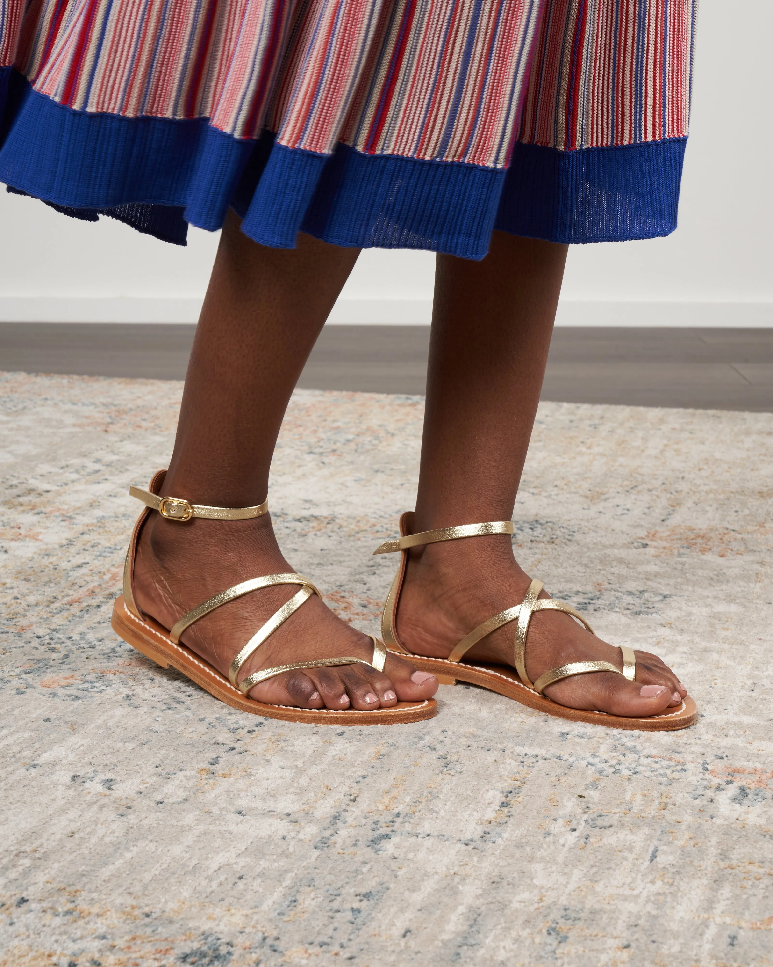 epicure strappy sandal - lame platine