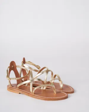 epicure strappy sandal - lame platine