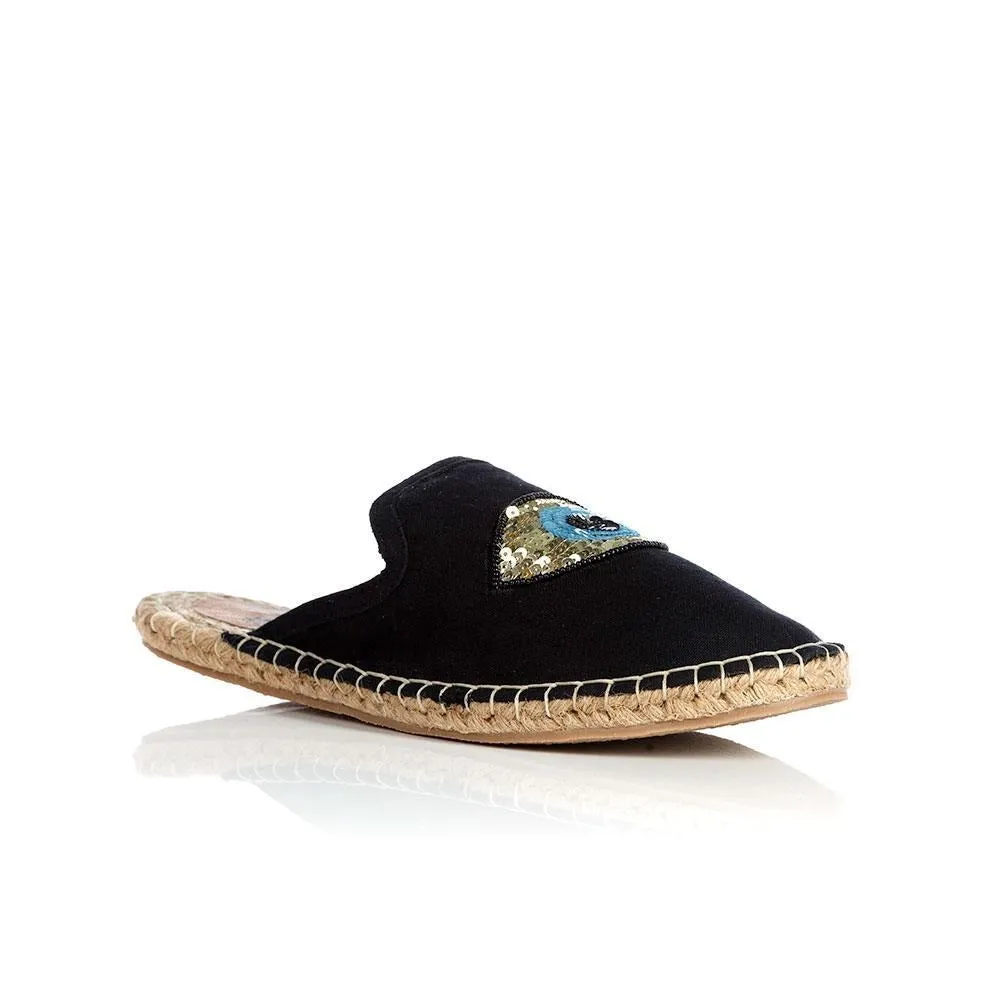 EVIL EYE BLACK MULES