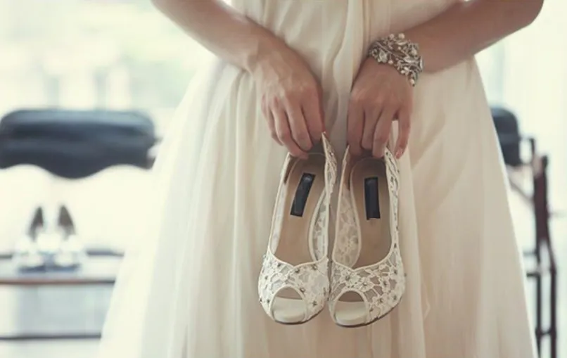 Fashion Fish Toe Ivory Lace High Heels Wedding Bridal Shoes, SY0103