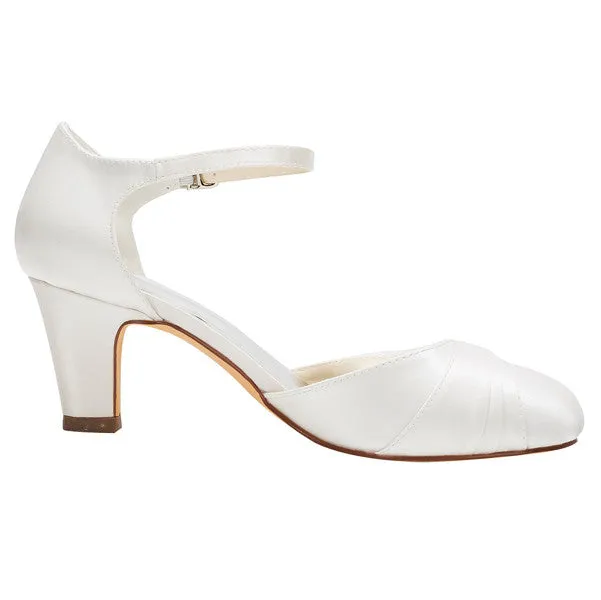 Fashion Women's Satin Stiletto Heel Closed Toe Pumps With Buckle,Wedding Shoes,L-583