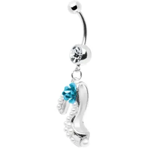 Faux Pearl Stiletto Shoe Belly Ring