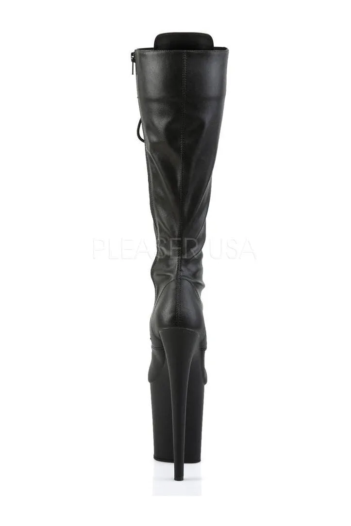 FLAMINGO-2023 Platform Boot  | Black Faux Leather