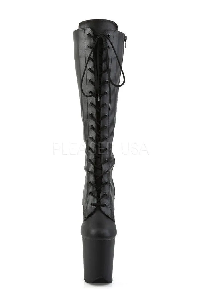 FLAMINGO-2023 Platform Boot  | Black Faux Leather