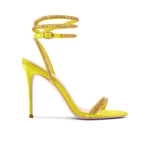 Flor Yellow Heeled Sandals