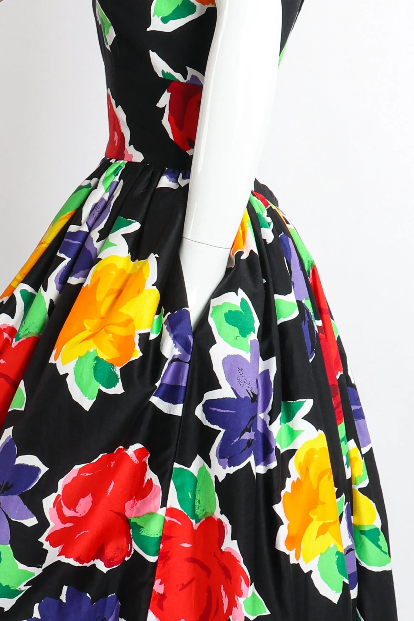 Floral Sateen Crossback Gown