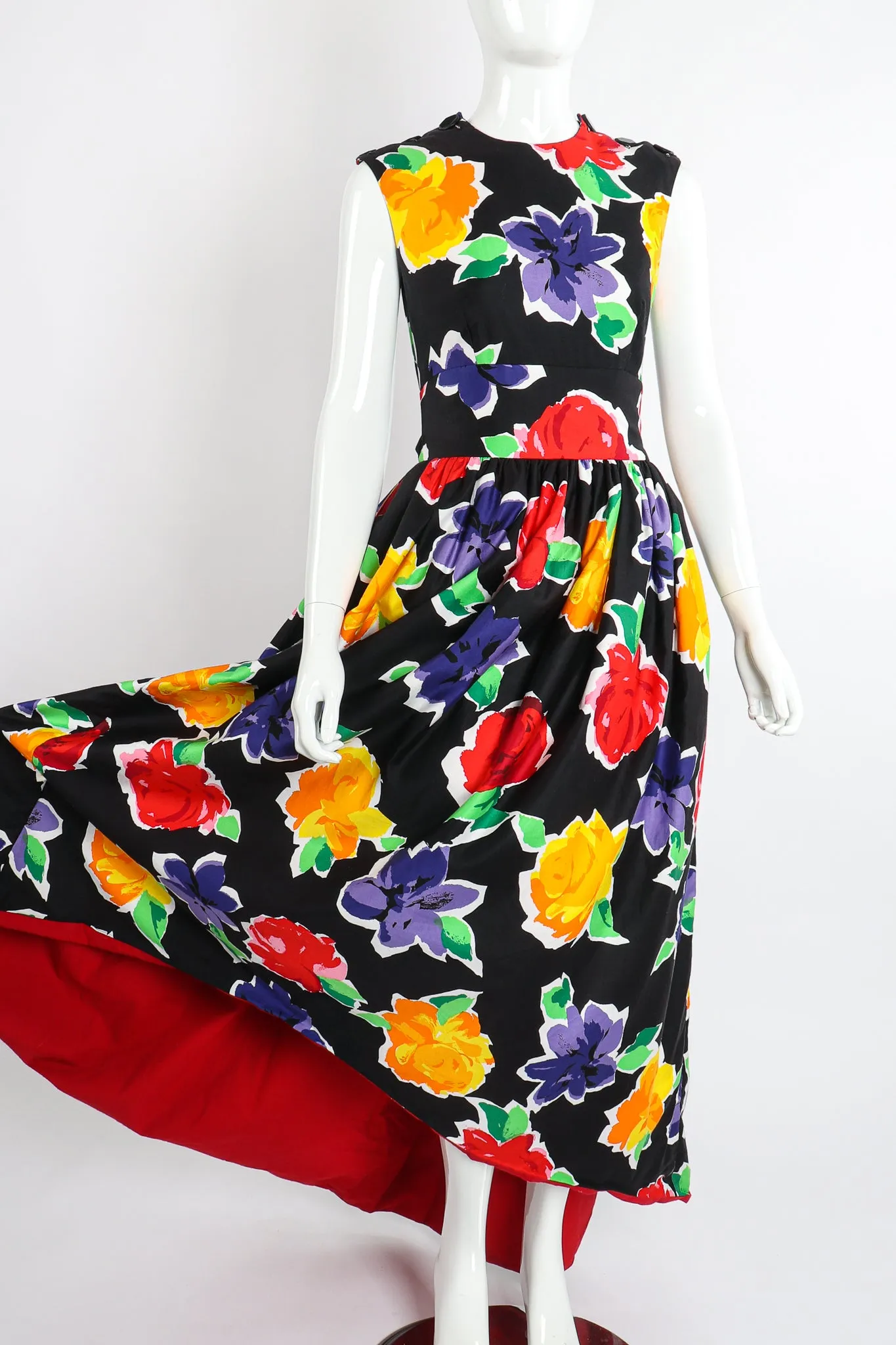 Floral Sateen Crossback Gown