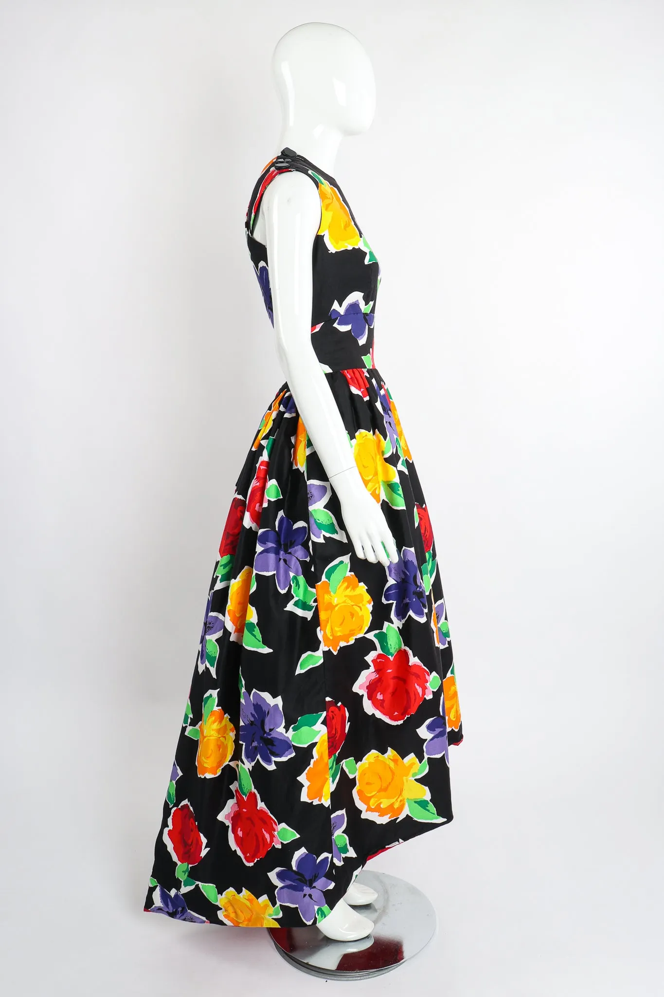 Floral Sateen Crossback Gown