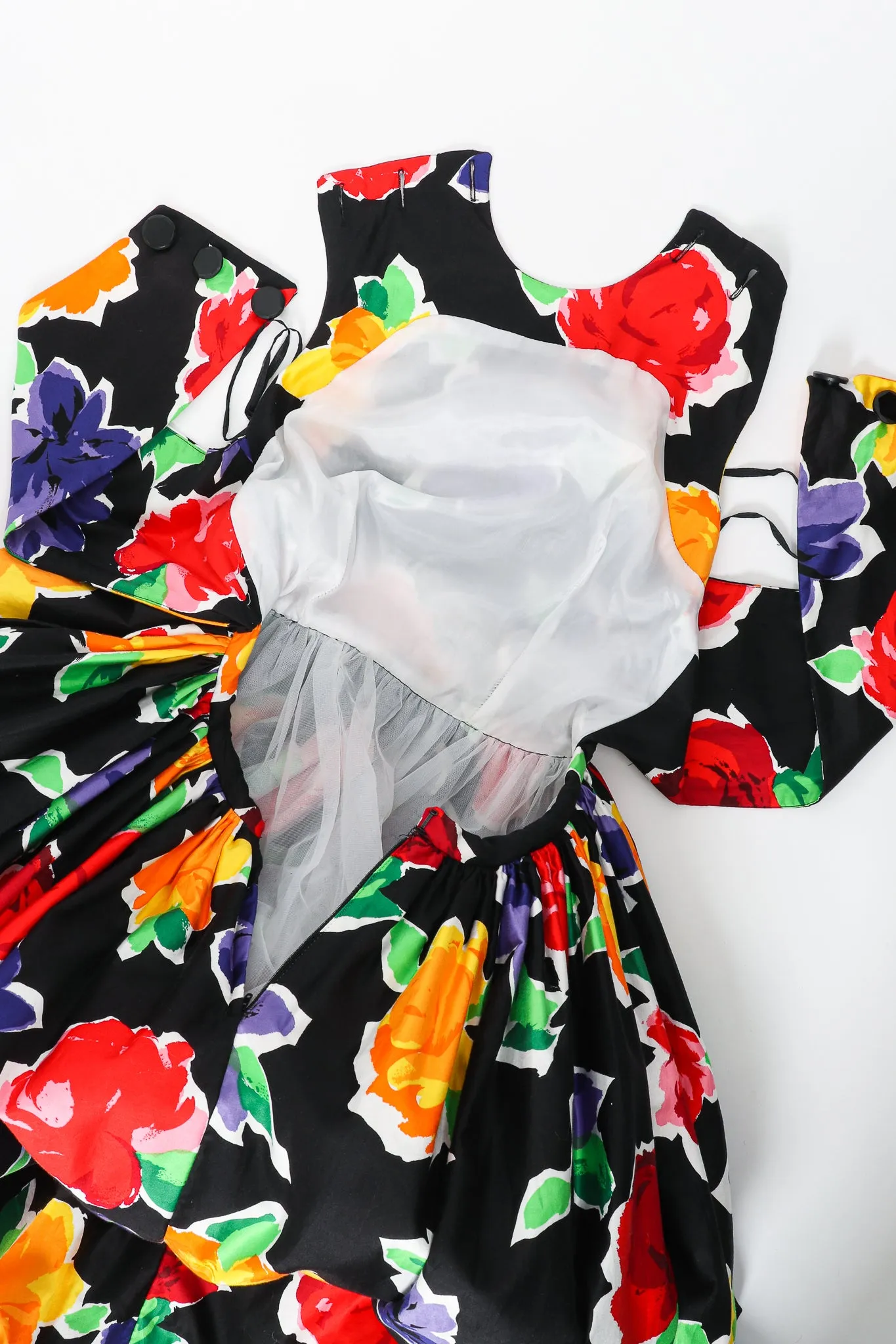 Floral Sateen Crossback Gown