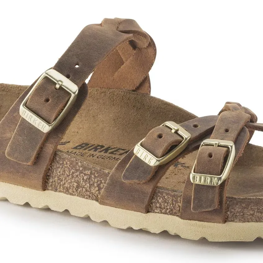 Franca Braided Oiled Leather - Cognac