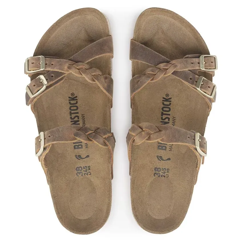 Franca Braided Oiled Leather - Cognac