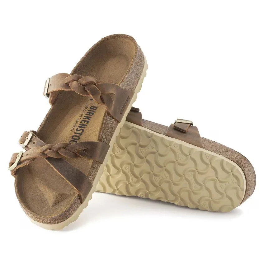 Franca Braided Oiled Leather - Cognac