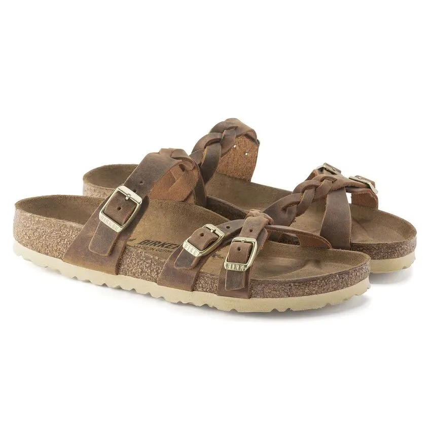 Franca Braided Oiled Leather - Cognac