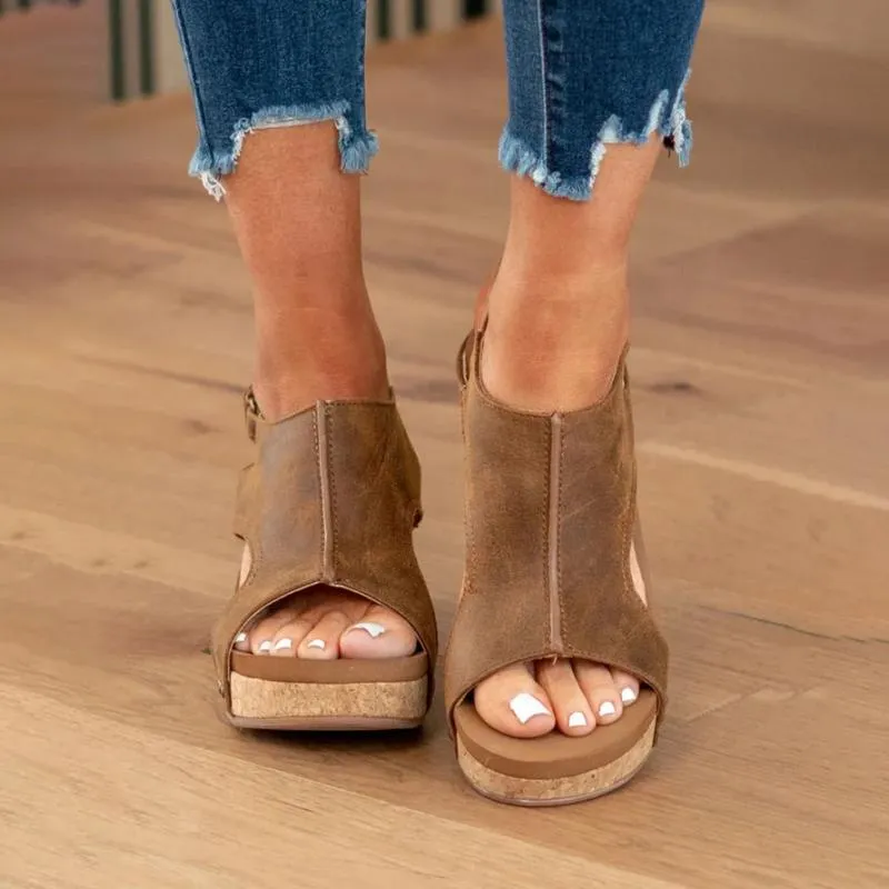 GS Platform Wedge | Comfortabele wedge sandalen met verstelbaar hiel bandje voor dames