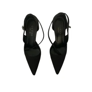 Gucci Black Raised Logo Heels